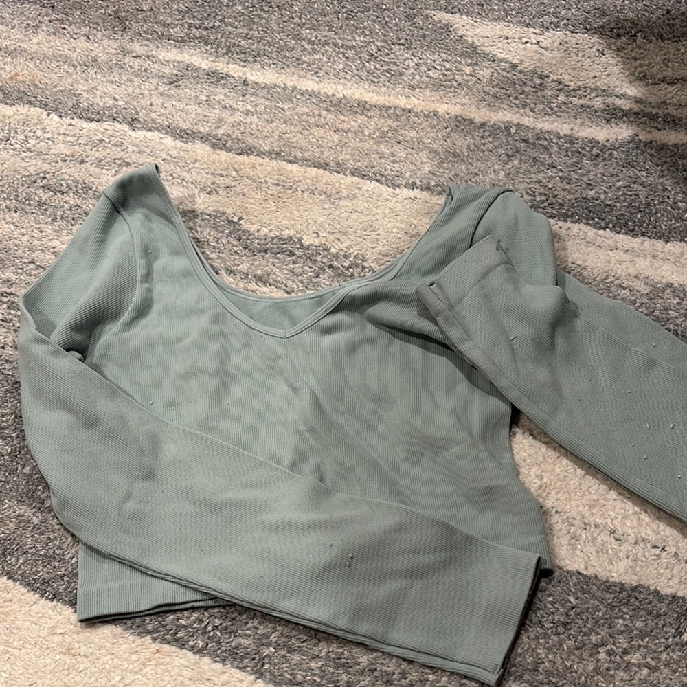 Women's Sage Green Long Sleeve Top